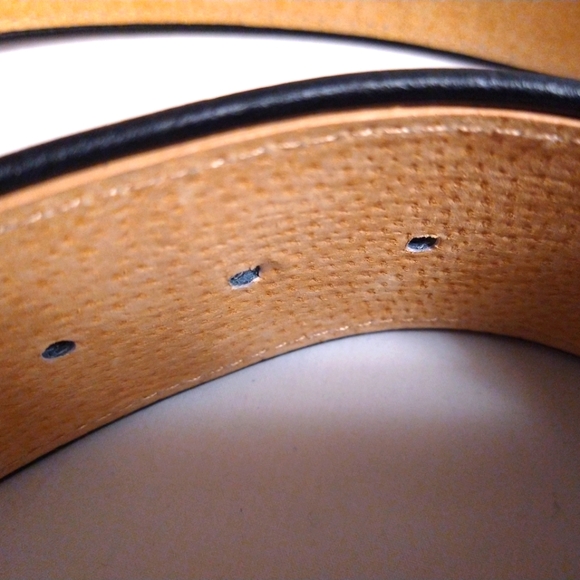 BLACK/BROWN/GREY SNAKE EMBOSSED WIDE BELT L USA - Picture 5 of 6